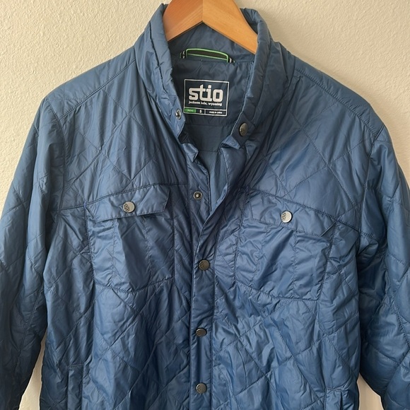 Stio sz S Men's Midnight Hour Skycrest Snap Shirt Men's Blue Quilted Jacket VGUC - Picture 5 of 12